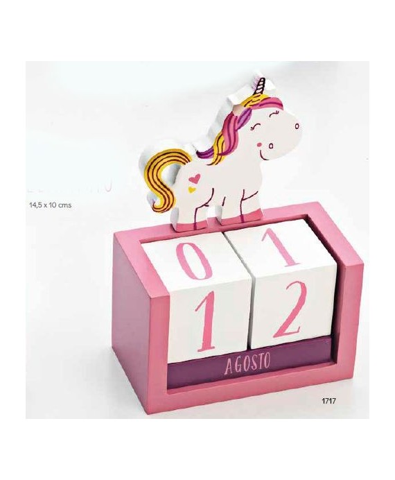 Calendario Perpetuo Madera Unicornio