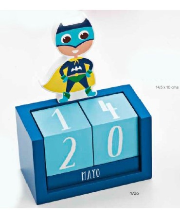 Calendario Perpetuo Madera Super Héroe