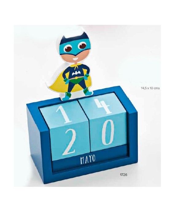 Calendario Perpetuo Madera Super Héroe