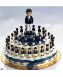 Tarta 37 cajitas niño comunión traje