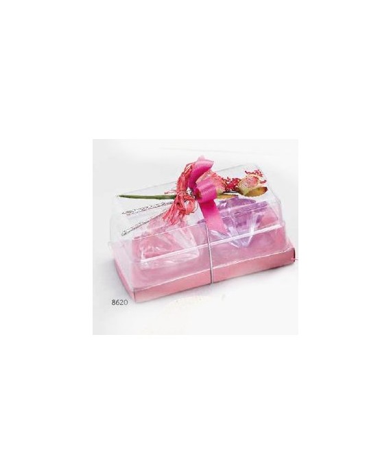 Set 2 velas gelatina flotante con flor pinza rosa