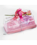 Set 2 velas gelatina flotante con flor pinza rosa
