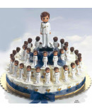 Tarta 23 cajitas niño comunión traje blanco