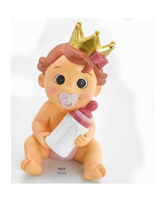 Hucha bebé niña corona rosa