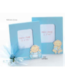 Portafotos celeste madera bebé