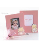 Portafotos rosa madera bebé