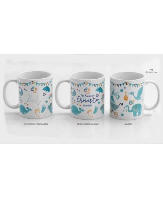 Taza motivos bebé celeste