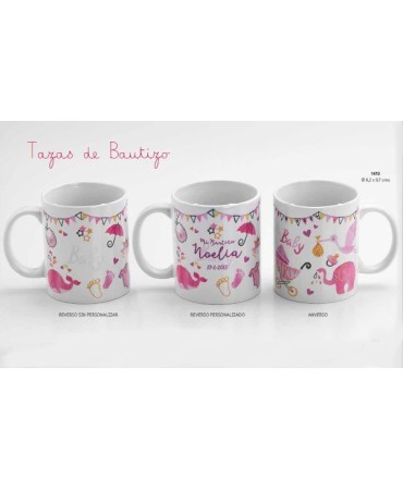 Taza motivos bebé rosa