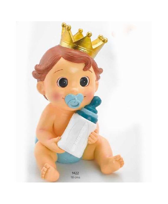 Hucha bebé niño corona celeste