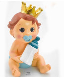 Hucha bebé niño corona celeste