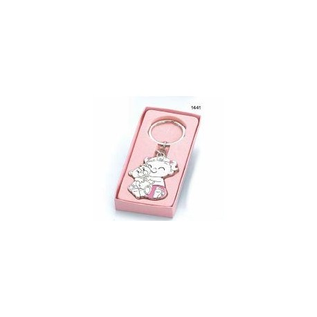 Llavero bebé osito pañal rosa