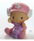 Hucha bebé niña gorrita rosa alas