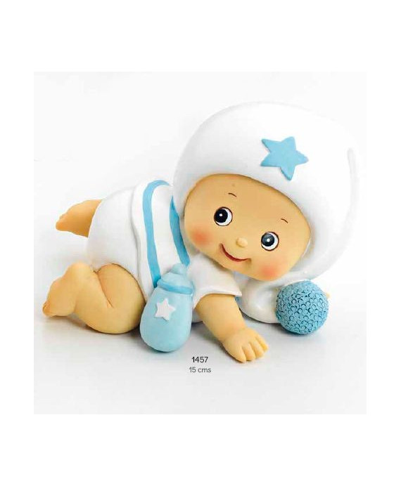 Hucha bebé niño pijama blanco