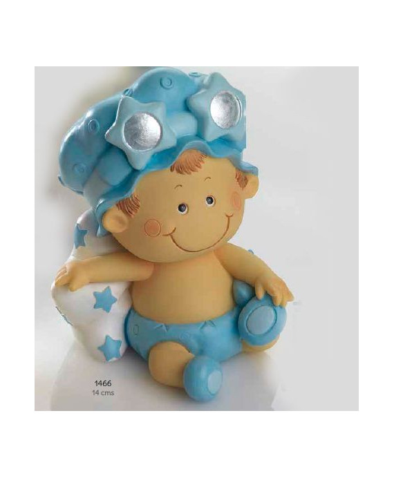 Hucha bebé niño pañal celeste