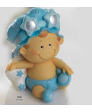 Hucha bebé niño pañal celeste