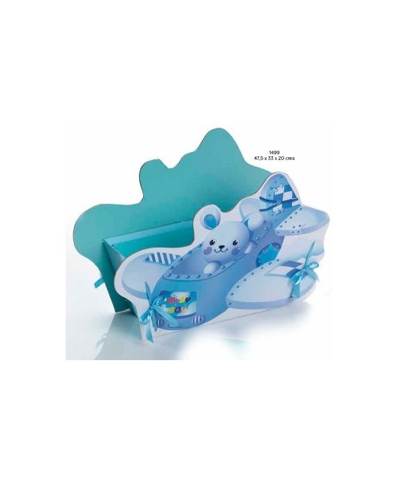 Cesto avión bebé celeste