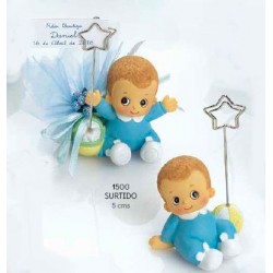 Sujeta-tarjetas bebé niño celeste bracitos