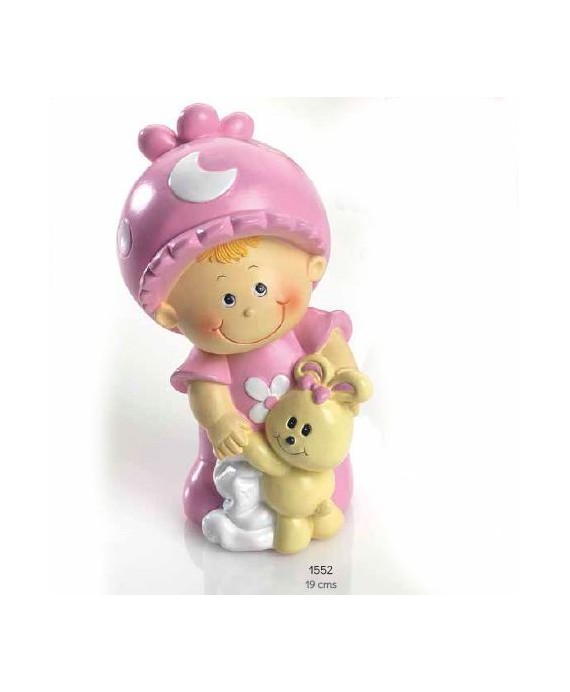 Hucha bebé niña gorrito luna