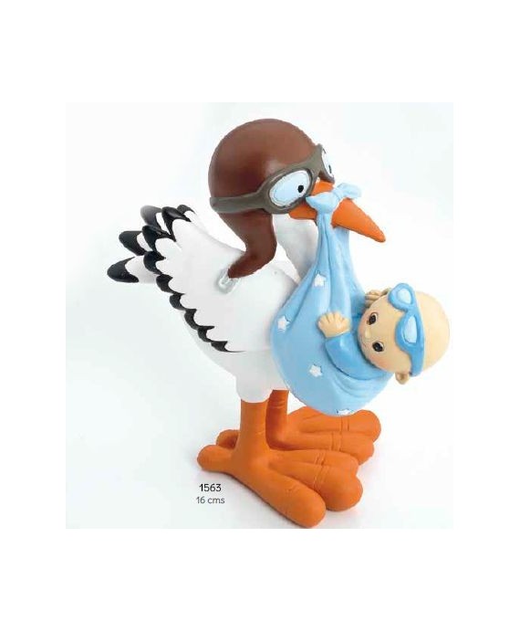 Cigüeña bebé gafitas celeste