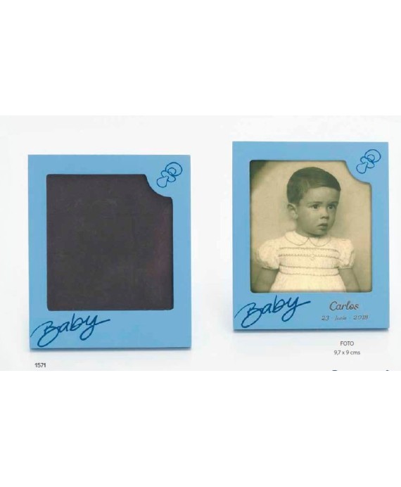 Portafotos baby foto polaroid celeste