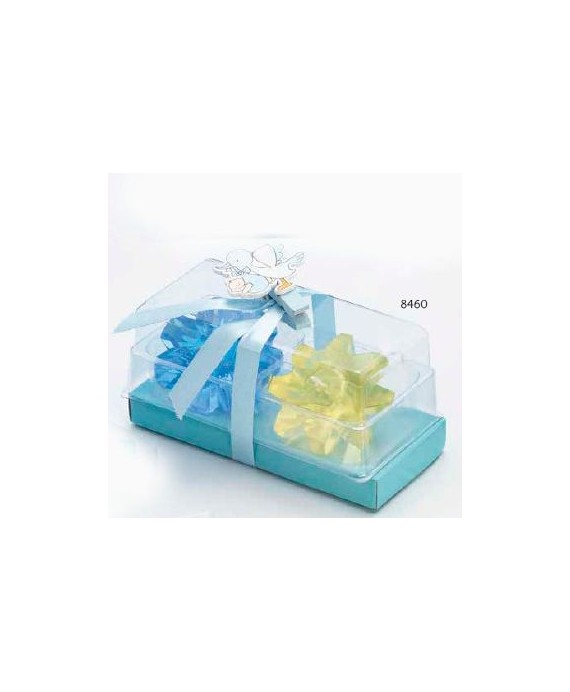 Set 2 velas flotantes c/lazo y pinza celeste