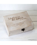 Cofre madera personalizado 23x17cm Toda historia de amor...