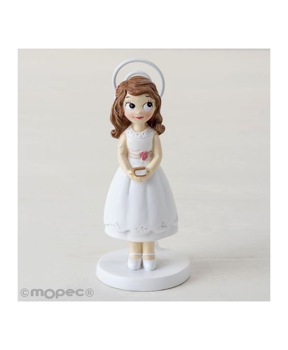 Portafotos resina niña Comunión vestido corto 11cm. , min.6