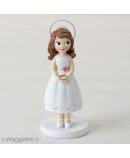 Portafotos resina niña Comunión vestido corto 11cm. , min.6