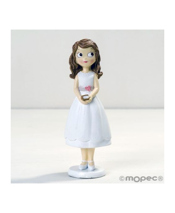 Figura niña Comunión con vestido corto 16,5cm.