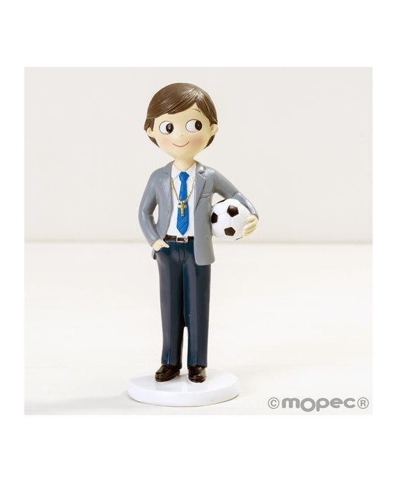 Figura niño Comunión con pelota 16,5cm.