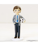 Figura niño Comunión con pelota 16,5cm.