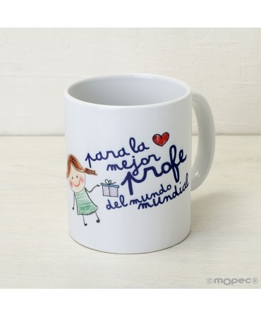 Taza cerámica La Mejor profe en caja regalo