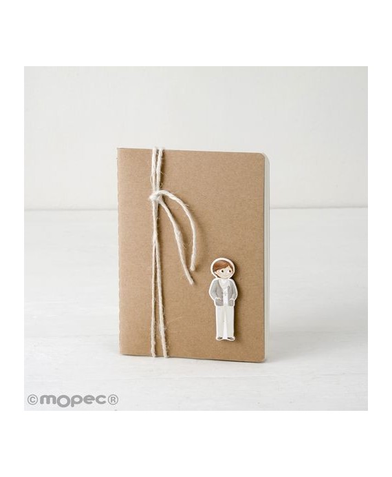 Libreta Pequeña Adornada Niño Comunión Con Foulard