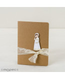 Libreta Pequeña Adornada Figura Niña Comunión Romántica