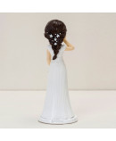 Figura pastel novia Pop&Fun, mano en la mejilla, 21cm.