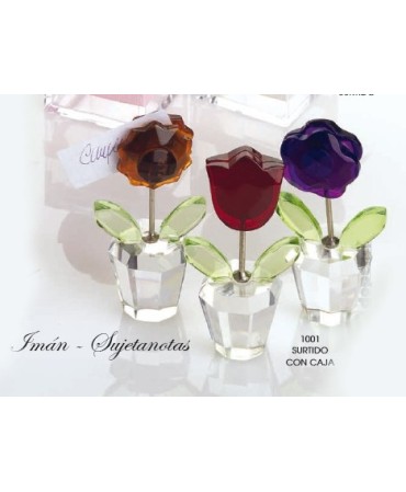 Maceta flor cristal sujeta-tarjetas