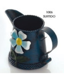 Cubo, regadera, lechera flor metal