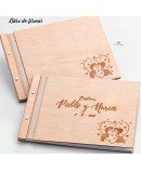 Libro de firmas madera novios.