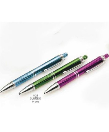 Bolígrafo colores aluminio dibujo surtido. 14 cms