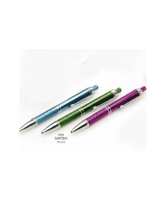 Bolígrafo colores aluminio dibujo surtido. 14 cms