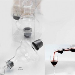 Vertidor-tapón-decantador de vino cristal c/caja