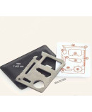 Tarjeta acero multiusos c/ funda y caja plateada de regalo. 8x5,5 cm