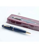 Bolígrafo metal azul c/caja