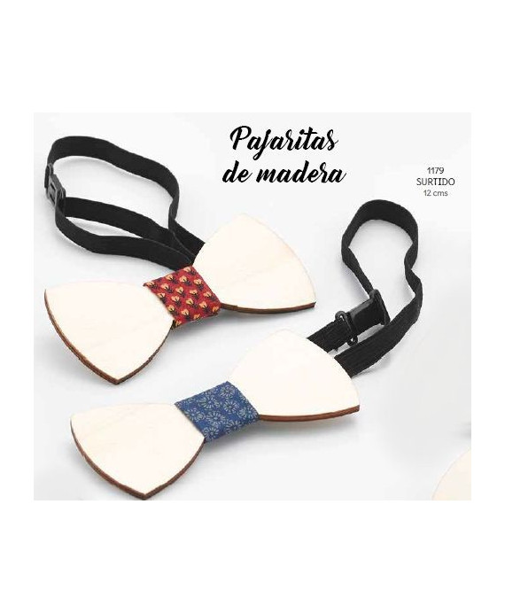 Pajarita madera c/caja de regalo stda. 12 cms