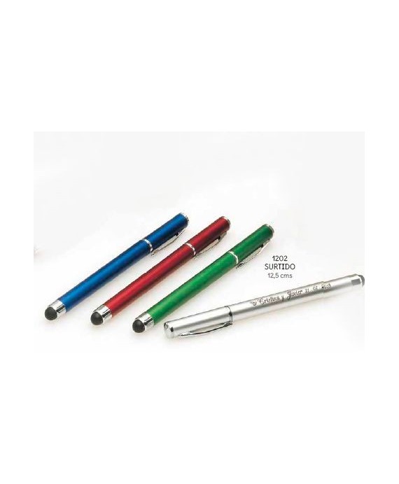 Bolígrafo colores c/puntero táctil surtido. 12,5 cms