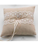 Cojín rústico puntilla 20x20 cm