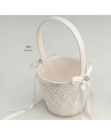 Cesta guipur brillantes 24 cms