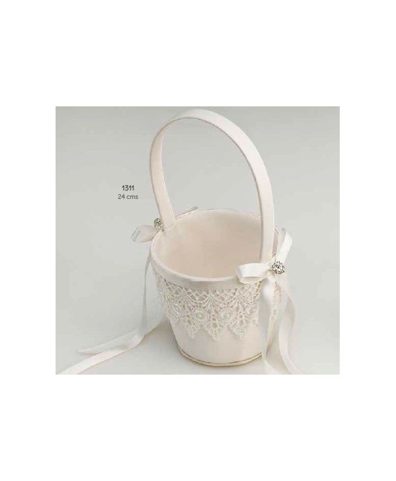 Cesta guipur brillantes 24 cms