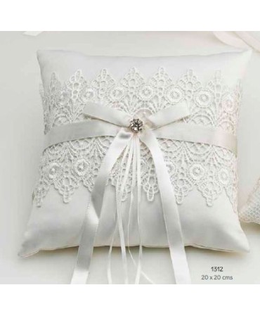 Cojín guipur brillantes 20x20 cms