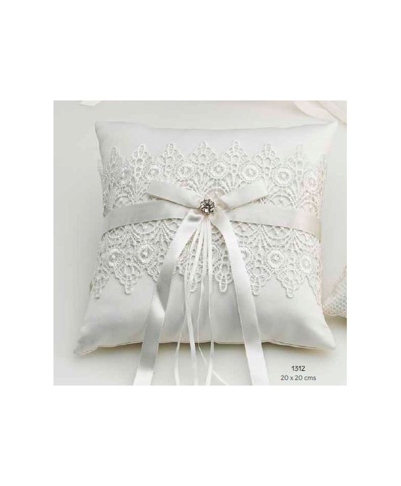 Cojín guipur brillantes 20x20 cms